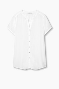 Esprit Soepele blouse in Henley-stijl White for Women