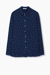 Esprit Soepele overhemdblouse met print Navy for Women