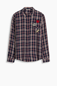 Esprit Geruite blouse met patches Navy for Women