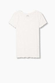 Esprit T-shirt van zachte, geribde jersey Off White for Women