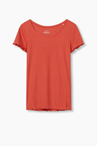 Esprit T-shirt van zachte, geribde jersey Red for Women
