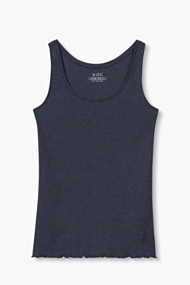 Esprit Basic tanktop van geribde jersey Navy for Women
