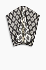 Esprit Jacquard poncho van een katoenmix Black for Women