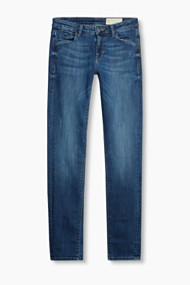 Esprit Stretchjeans met used look Blue Medium Washed for Women