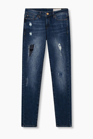 Esprit Stretchjeans met opvallende used effecten Blue Medium Washed for Women