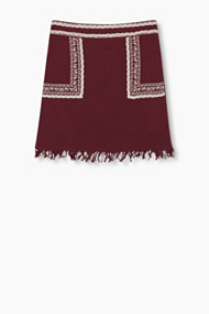 Esprit Luchtige minirok met borduursel Bordeaux Red for Women