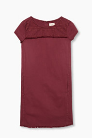 Esprit Jurk van gekleurd denim met borduursel Dark Red for Women