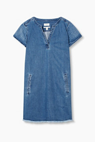 Esprit Denim jurk met rafelige zoom Blue Light Washed for Women