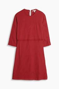 Esprit Katoenen jurk met borduursel en kant Coral for Women