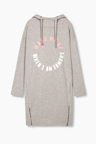 Esprit Sweatjurk met capuchon en ritsen Light Grey for Women