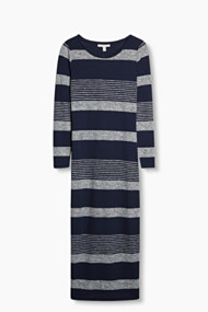 Esprit Fijngebreide maxi-jurk van een katoenmix Navy for Women