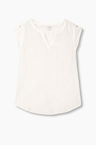 Esprit Fijne, gestructureerde blouse, katoenmix Off White for Women