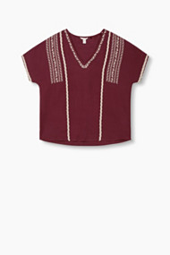 Esprit Tuniek met borduursel, 100% katoen Bordeaux Red for Women