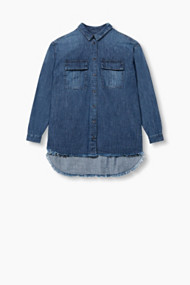 Esprit Denim blouse van 100% katoen Blue Medium Washed for Women