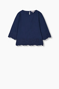 Esprit Blouse met gaatjesborduursel, katoen Dark Blue for Women