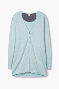 Esprit Gestructureerd vest, 100% katoen Light Turquoise for Women