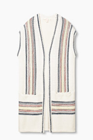 Esprit Gestreept, gebreid vest, 100% katoen Off White for Women