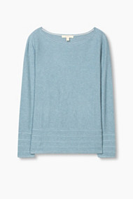 Esprit Fijne trui met structuur, 100% katoen Pastel Blue for Women