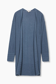 Esprit Lang, open vest, 100% katoen Grey Blue for Women
