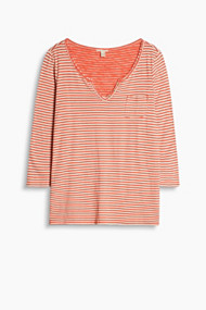 Esprit Slub jersey shirt van 100% katoen Coral for Women