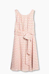Esprit Fijne chiffon jurk met retro stippen Dusty Nude for Women
