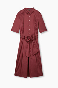 Esprit Glanzende shirtdress, katoenmix Dark Red for Women