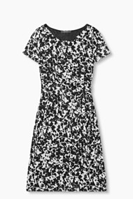 Esprit Jersey jurk met structuur en burnt-out-print Black for Women