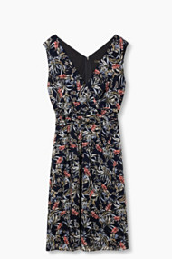 Esprit Jurk met wikkeleffect en sjerp Navy for Women