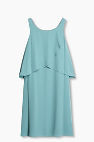 Esprit Chiffon jurk met kraaltjes langs de hals Dusty Green for Women