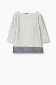 Esprit Soepele, satijnen blouse met print Off White for Women