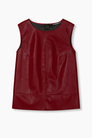 Esprit Cleane top van imitatiebuffelleer Garnet Red for Women