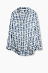Esprit Satijnen overhemdblouse met structuur Navy for Women