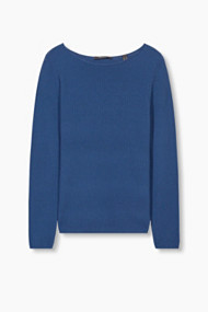 Esprit Trui met honingraatstructuur, katoenmix Bright Blue for Women