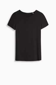 Esprit Soepel shirt met beleg van kant Black for Women
