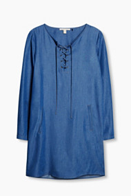Esprit Soepele jurk met denim look Blue for Women