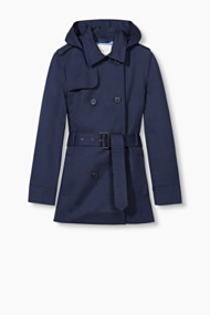 Esprit Korte trenchcoat, 100% katoen Navy for Women