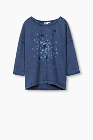 Esprit Garment-washed sweatshirt, 100% katoen Navy for Women