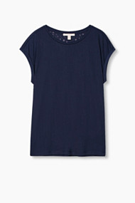 Esprit Soepel shirt met burnt-out sterren Navy for Women