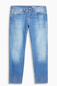 Esprit Enkellange stretchjeans met stiksels Blue Light Washed for Women