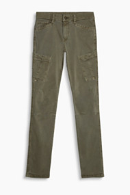 Esprit Garment washed cargobroek Khaki Green for Women
