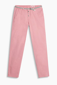 Esprit Katoenen stretchchino met riem Pink for Women