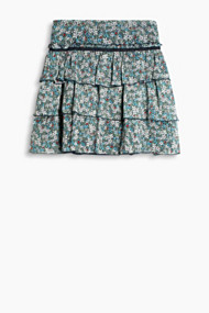Esprit Rok van fijne chiffon met volants Dark Blue for Women