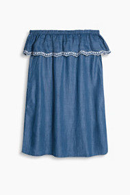 Esprit Soepele off-the-shoulder jurk Blue Medium Washed for Women