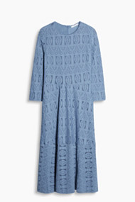 Esprit Midi-jurk van geometrische kant Blue for Women