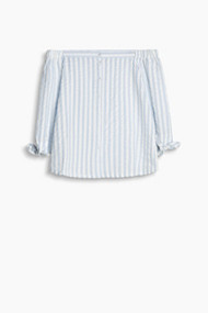 Esprit Schouderloze blouse van katoen Light Blue for Women
