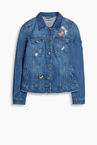 Esprit Jack met distressed-look en patches Blue Medium Washed for Women