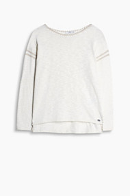 Esprit Zachte trui met structuur, katoenmix Off White for Women