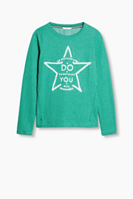 Esprit Sweatshirt, slogan en ribstructuur Green for Women