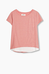 Esprit Gestreept shirt met stoffen zoom Red for Women