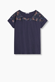 Esprit Shirt met kleurige kant Dark Blue for Women